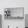 Kúpeľňové zrkadlo, betónovo sivé 90x10,5x45cm, kompozitné drevo