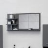 Kúpeľňové zrkadlo, lesklé sivé 90x10,5x45 cm, kompozitné drevo