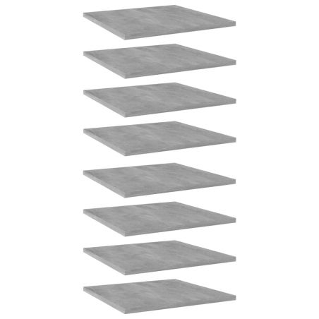 Prídavné police 8 ks, betónovo sivé 40x40x1,5 cm, drevotrieska