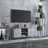 TV stolík nožičky z kovu betónový sivý 103,5x35x50 cm