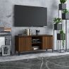 TV stolík s kovovými nohami hnedý dub 103,5x35x50 cm