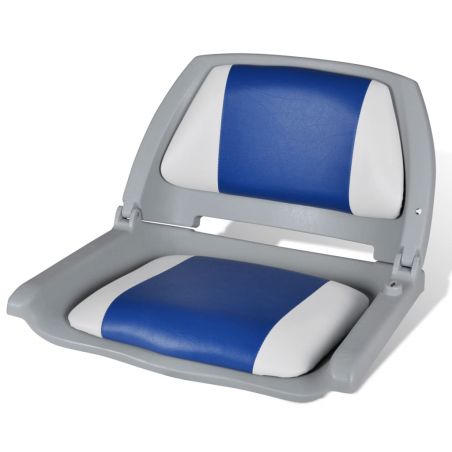 Sklápacie sedadlo do člna s modro bielou podložkou 41 x 51 x 48 cm