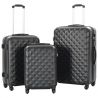 Súprava 3 cestovných kufrov s tvrdým krytom čierna ABS