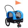 Vozík pre domáce zvieratá na bicykel/beh 2-v-1, modro čierny