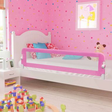 Zábrana na detskú posteľ, ružová 180x42 cm, polyester