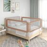 Zábrana na detskú posteľ sivohnedá 180x25 cm látka