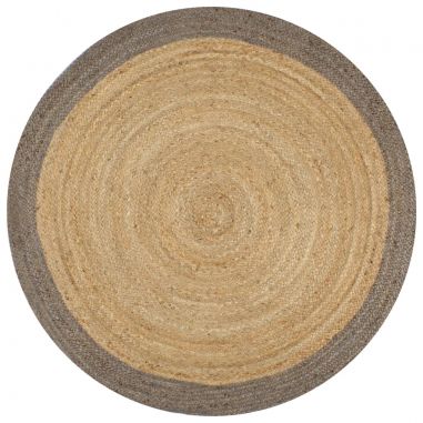 Ručne vyrobený jutový koberec so sivými okrajmi 120 cm