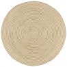 Ručne vyrobený jutový koberec, špirálový dizajn, biely 120 cm