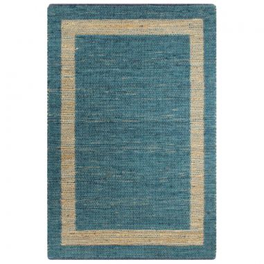 Ručne vyrobený jutový koberec modrý 160x230 cm