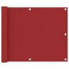 Balkónová markíza, červená 75x500 cm, oxfordská látka