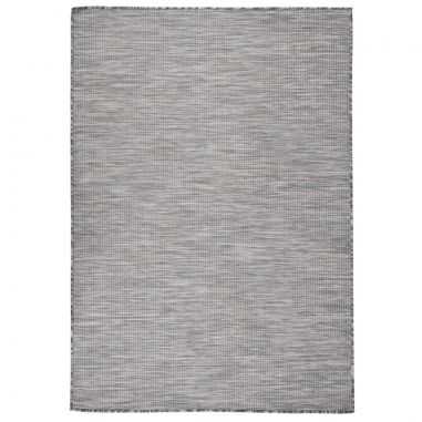Vonkajší koberec s plochým tkaním 160x230 cm hnedý a čierny