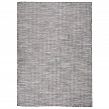 Vonkajší koberec s plochým tkaním 200x280 cm hnedý a čierny