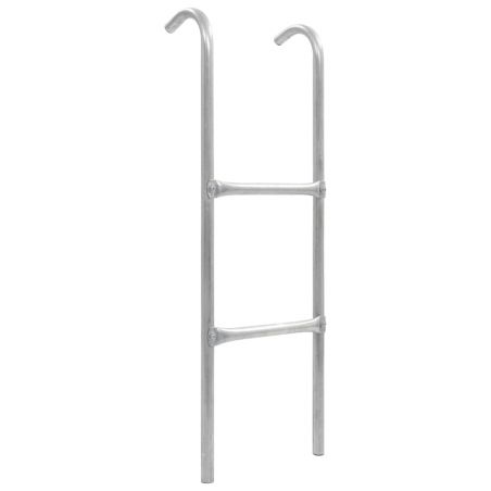Dvojstupňový trampolínový rebrík oceľový 102,5 cm strieborný