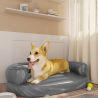 Ergonomický penový matrac pre psa sivý 75x53 cm umelá koža
