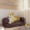 Ergonomický penový matrac pre psa hnedý 60x42 cm umelá koža