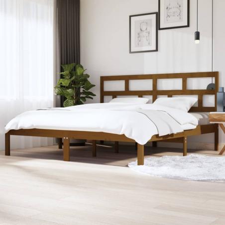 Rám postele medovo-hnedý masívna borovica 200x200 cm