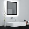 Kúpeľňové zrkadlo s LED, lesklé čierne 40x8,5x37cm, akryl