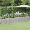 Vyvýšený záhradný záhon práškovaná oceľ 440x80x68 cm strieborný