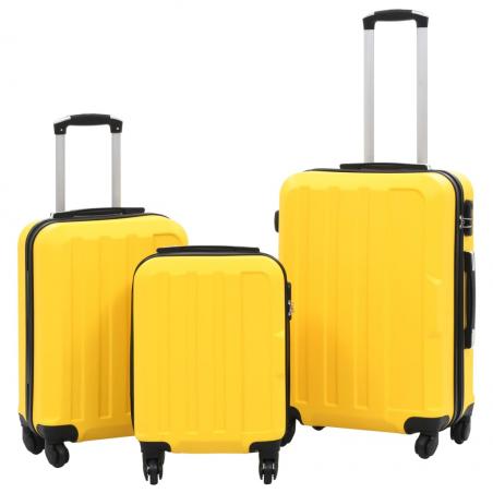 Súprava 3 cestovných kufrov s tvrdým krytom žltá ABS