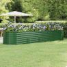 Vyvýšený záhradný záhon práškovaná oceľ 396x100x68 cm zelený