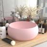 Luxusné umývadlo, okrúhle, matné ružové 40x15 cm, keramika