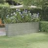 Vyvýšený záhradný záhon práškovaná oceľ 224x40x68 cm strieborný