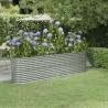 Vyvýšený záhradný záhon práškovaná oceľ 260x40x68 cm strieborný