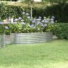 Vyvýšený záhradný záhon práškovaná oceľ 152x80x36 cm strieborný