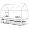 Detský rám postele so zásuvkami biely borovicový masív 90x200cm