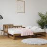 Rozkladacia denná posteľ hnedá 2x(90x200) cm borovicový masív