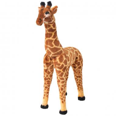 Stojaca plyšová hračka, žirafa, hnedo-žltá, XXL