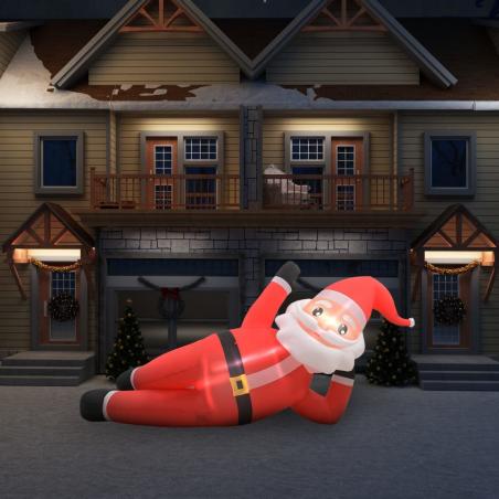 Nafukovací vianočný Santa Claus s LED IP44 360 cm XXL