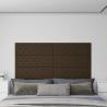 Nástenné panely 12 ks hnedé 90x30 cm umelá koža 3,24 m²