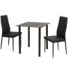 3-dielny jedálenský set stola a stoličiek, čierny