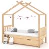 Detský posteľný rám so zásuvkou 80x160 cm masívna borovica