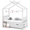 Detský posteľný rám so zásuvkou biely borovica 70x140 cm