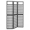 3-panelový paraván/mriežka masívna jedľa čierny 121x180 cm
