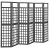 6-panelový paraván/mriežka masívna jedľa čierny 242,5x180 cm