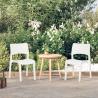 Záhradné stoličky 2 ks biele polypropylén