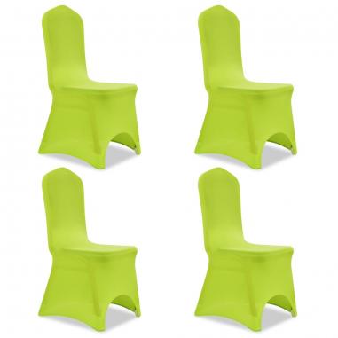 Naťahovací návlek na stoličku, 4 ks, zelený