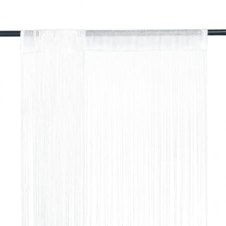 Šnúrkový záves, 2 ks, 100x250 cm, biely