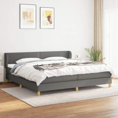 Boxspring posteľ s matracom tmavosivá 200x200 cm látka
