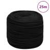 Pracovné lano čierne 6 mm 25 m polyester