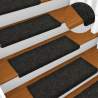 Nášľapy na schody 10 ks čierne 65x21x4 cm vpichovaná textília