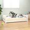 Psia posteľ biela 105,5x75,5x28 cm masívna borovica