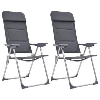 Kempingové stoličky 2 ks sivé 58x69x111 cm hliníkové