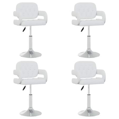 Otočné jedálenské stoličky 4 ks biele umelá koža