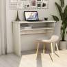 Písací stôl, lesklý biely 90x50x74 cm, drevotrieska