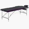 Skladací masážny stôl, 3 zóny, hliník, čierno fialový