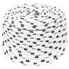 Pletené lodné lano biele 8 mm x 100 m polyester